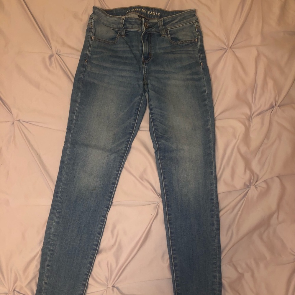 Light blue American Eagle skinny jeans